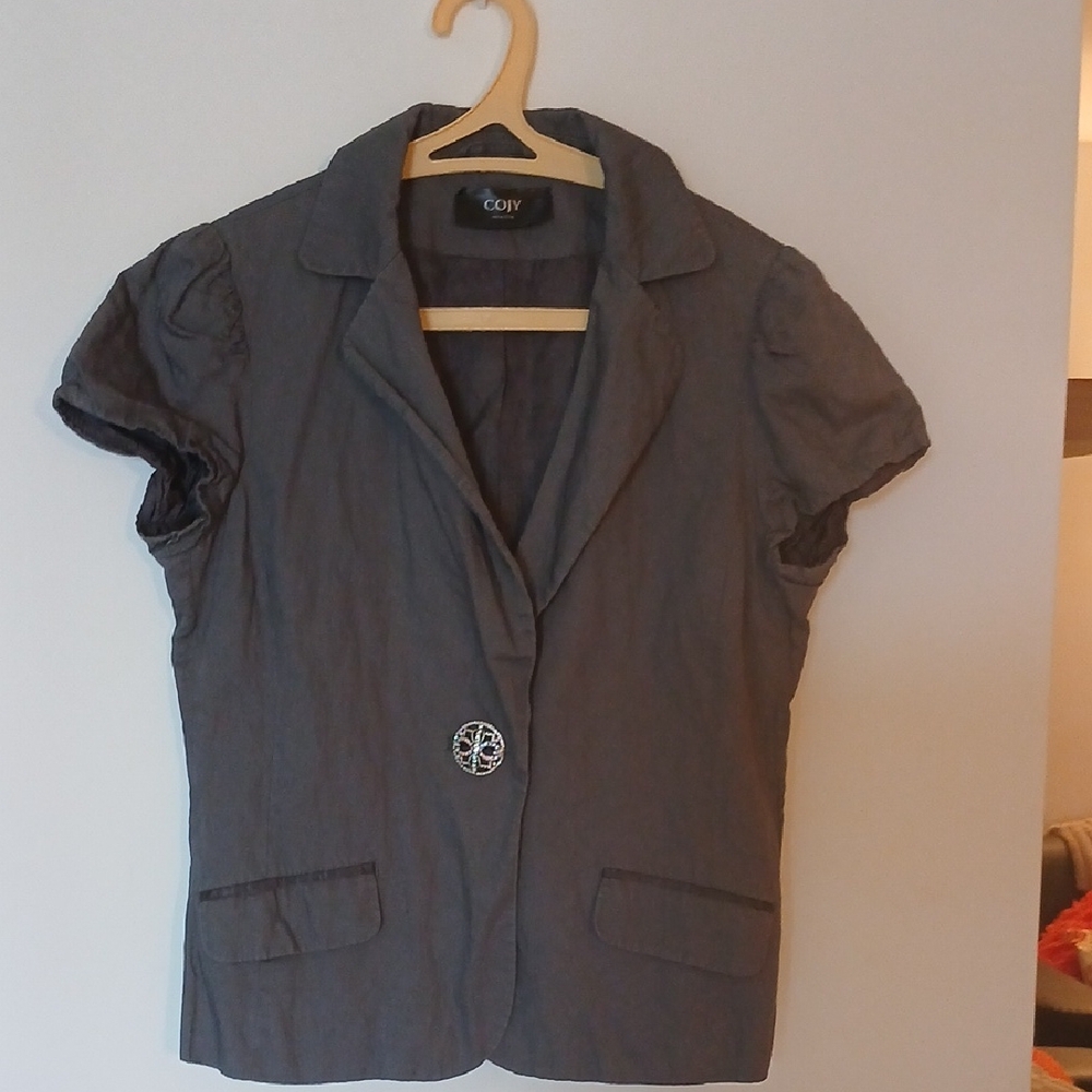 H&M Charcoal Short Sleeve Blazer